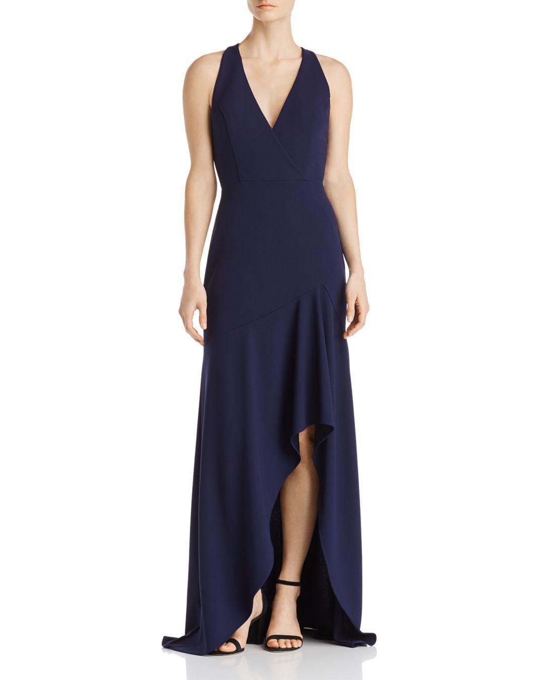 Betsy & Adam Synthetic Scuba Crepe Gown in Night (Blue) - Lyst