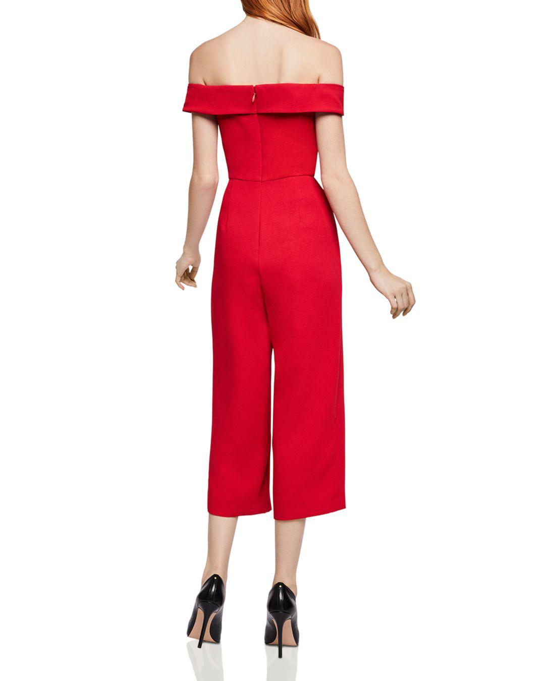 off the shoulder cropped jumpsuit