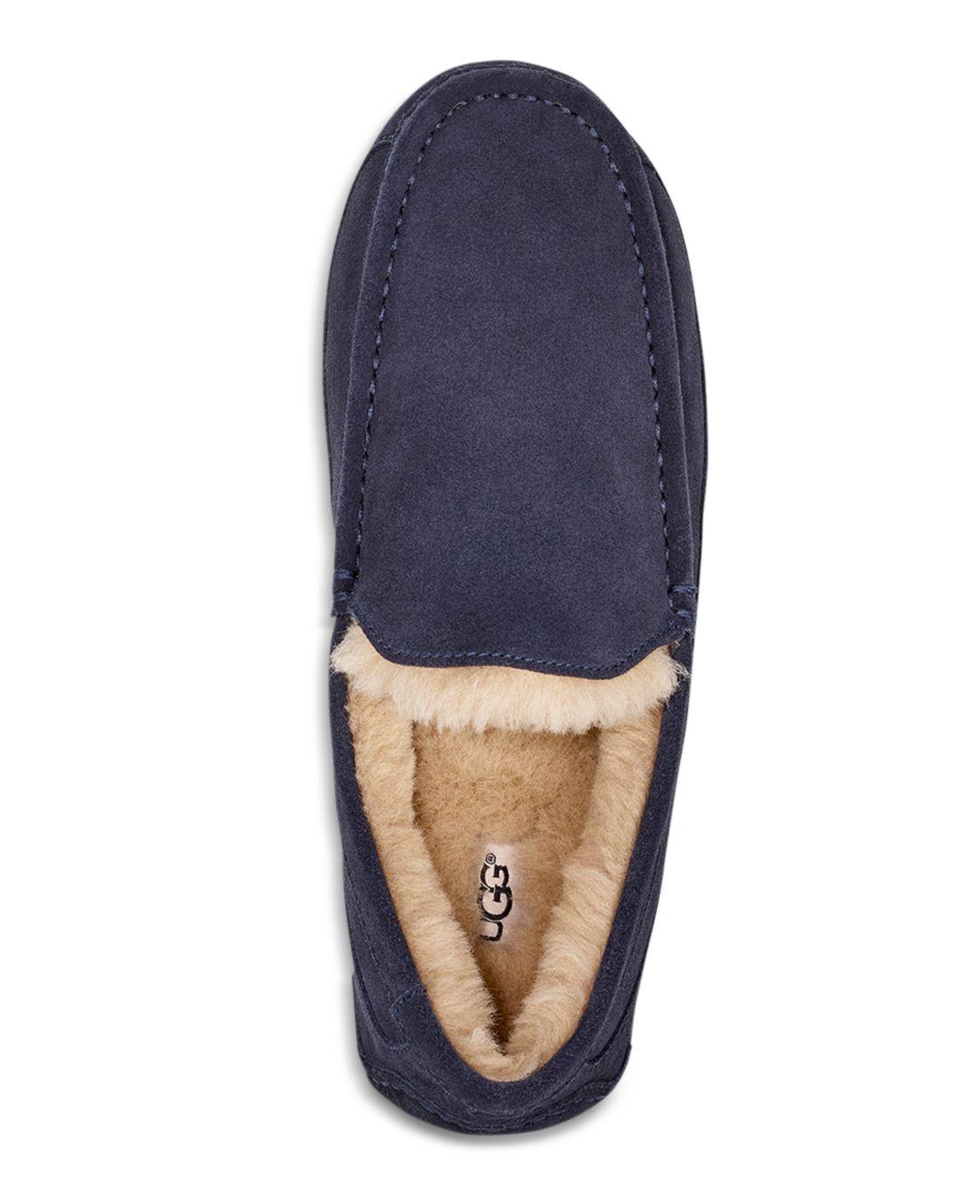 UGG Suede Men's Ascot Moc Toe Slippers in Blue for Men - Lyst