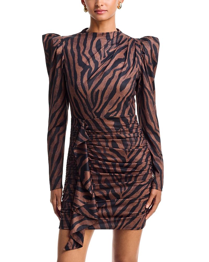 aqua mock neck gold foil mini dress and short dresses for Women | Online Sale up to 25% off Champagne ruched chiffon dress