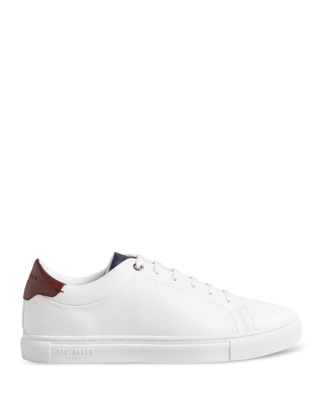 Ted Baker Triloba Cupsole Low Top Sneakers in White for Men | Lyst