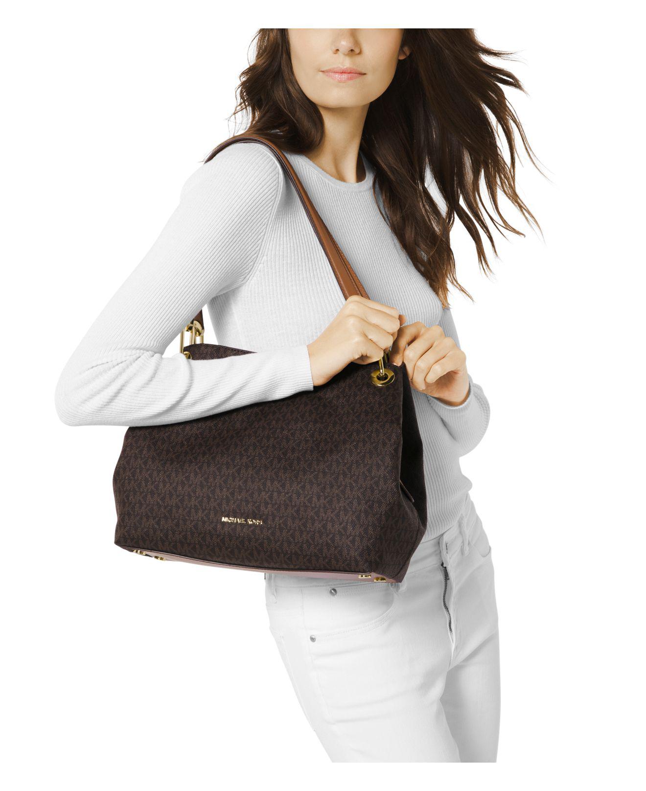 michael kors raven large logo tote