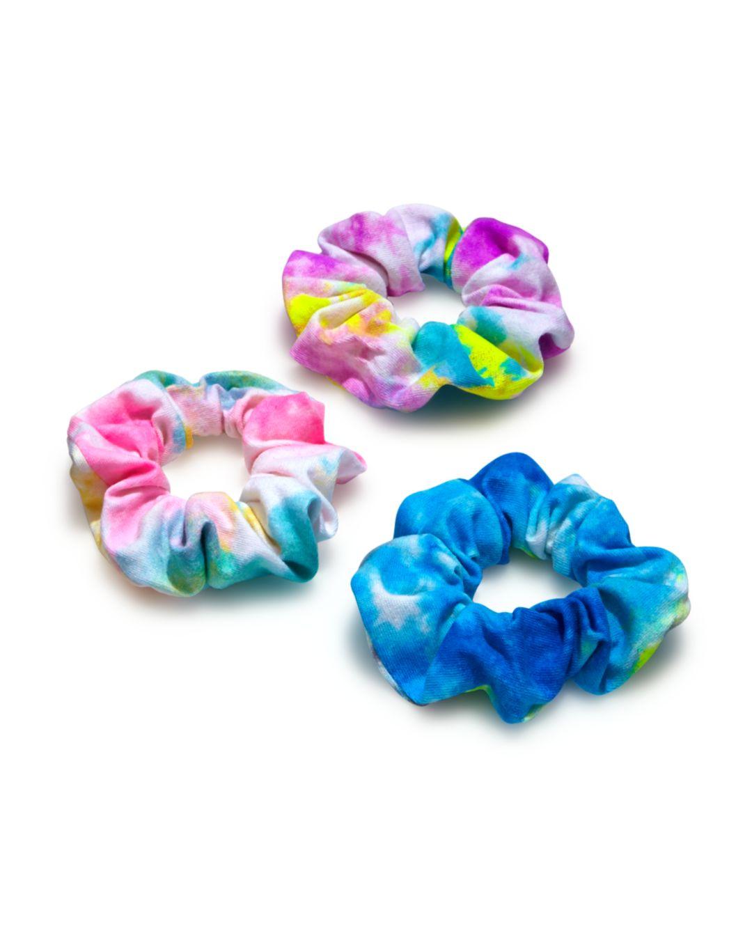Aqua Synthetic Tie Dyed Scrunchie Set In Blue Lyst