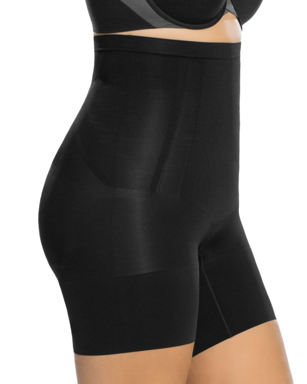 Spanx Synthetic Plus Oncore High - Waisted Mid - Thigh Shorts in Black ...