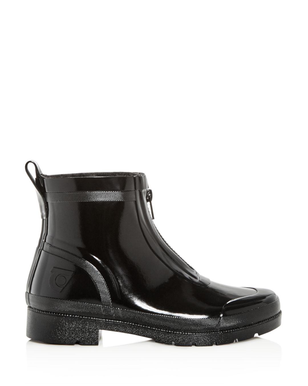 Black Lina Zip Short Rain Boots - Lyst