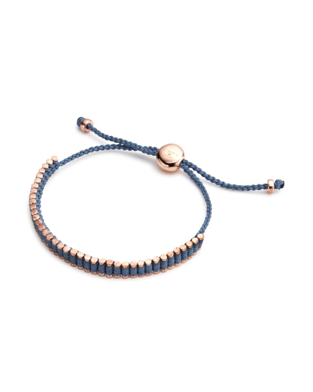 Links Of London Rose Gold Plated Mini Friendship Bracelet In Sky Blue Rose Gold Blue Lyst Links Of London Rose Gold Plated Mini Friendship Bracelet In Sky Blue Rose Gold Blue Lyst