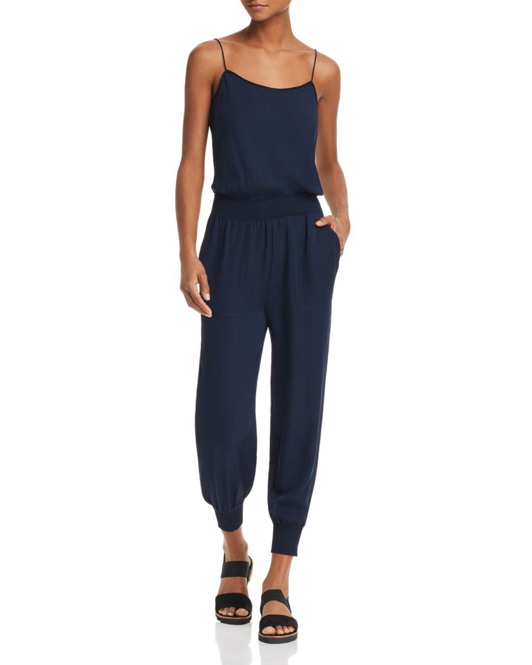 Theory Silk Jumpsuit in Navy (Blue) | Lyst