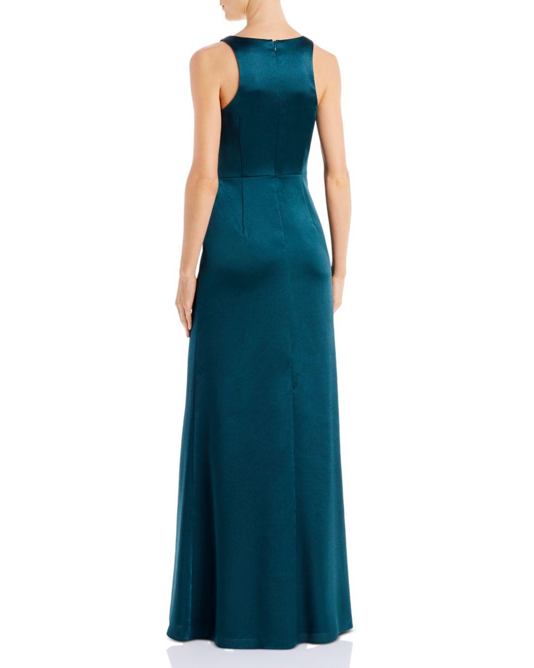 aidan by aidan mattox crystal strap satin gown