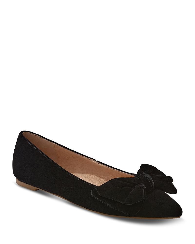 Jack Rogers Debra Velvet Pointed Toe Ballet Flats in Black | Lyst