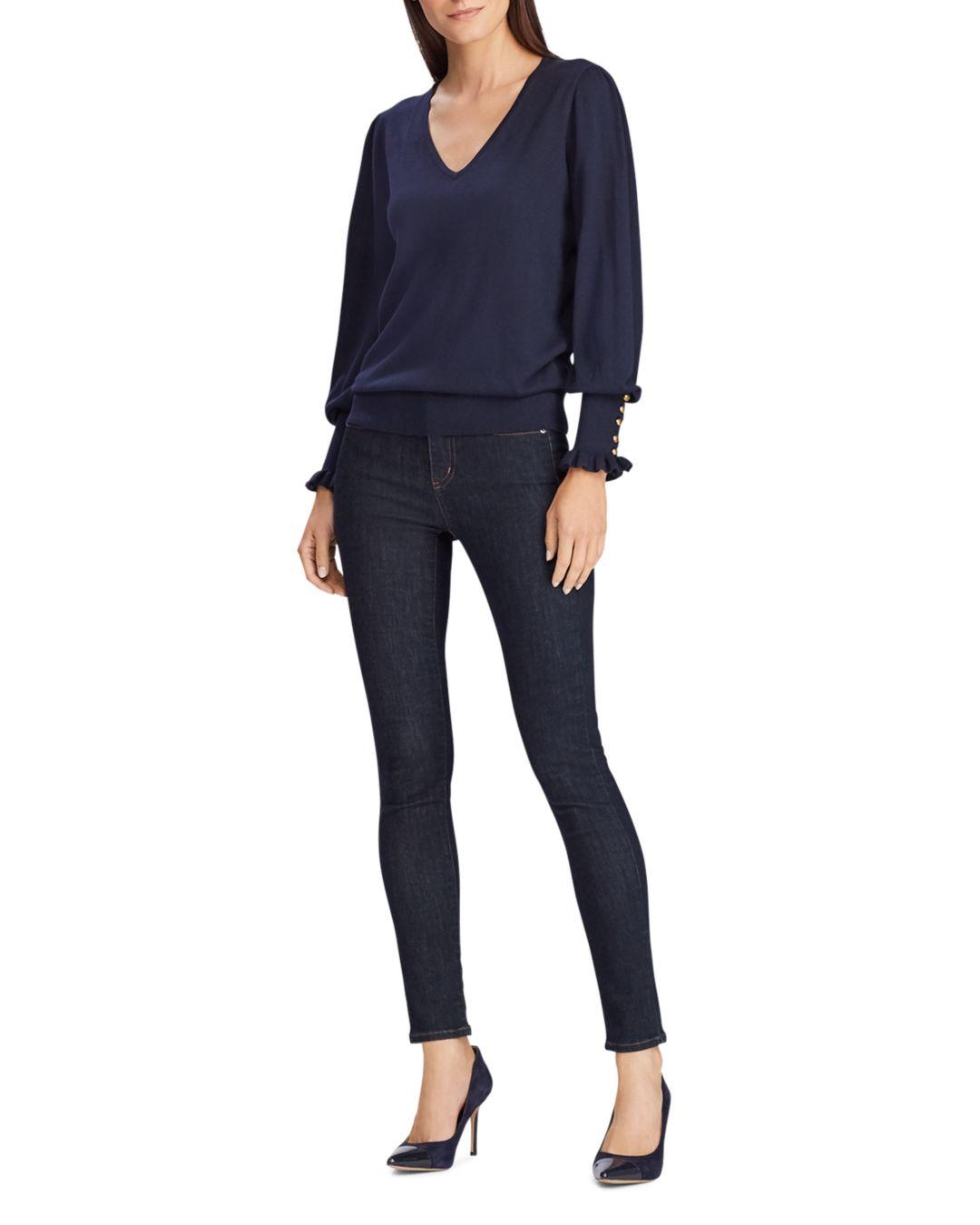 ralph lauren button cuff sweater