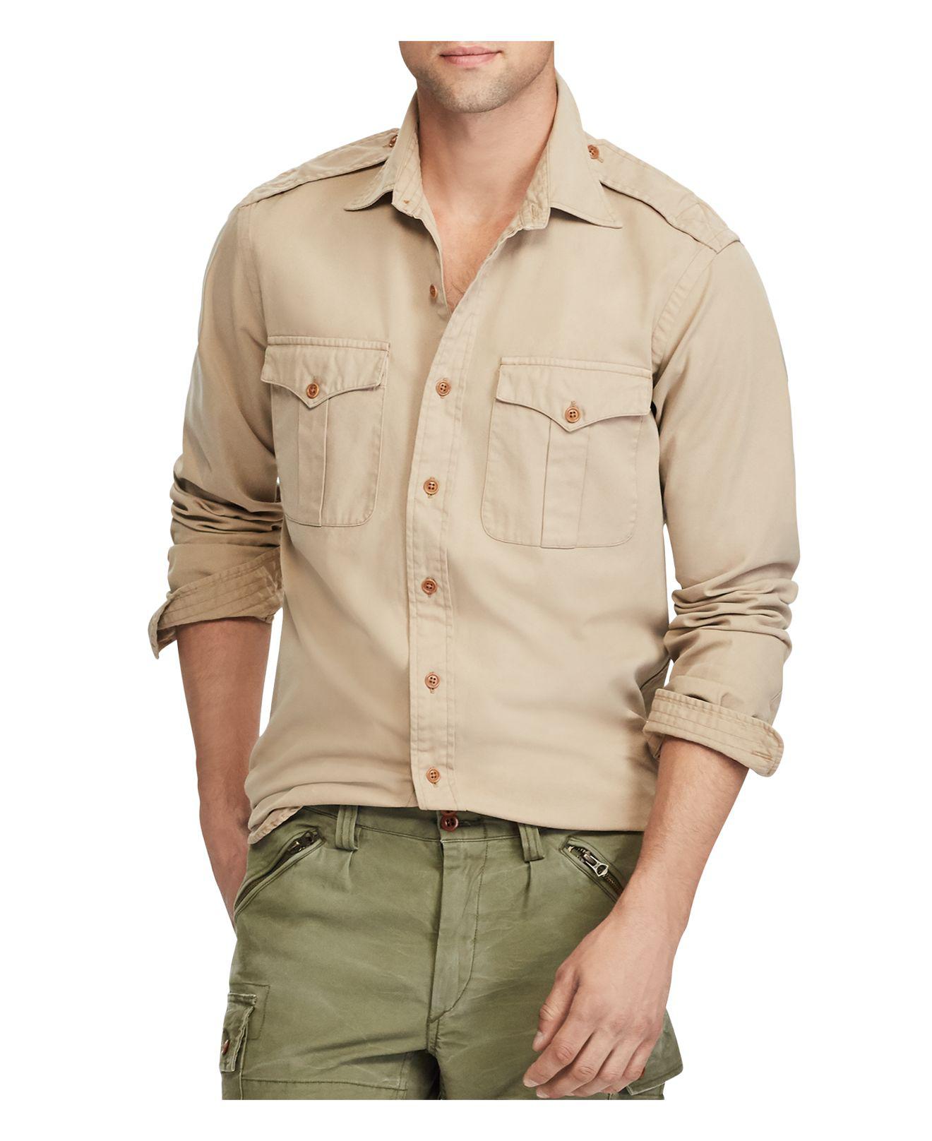 Polo Ralph Lauren Wool Military Chino Shirt in Vintage Camel (Natural) for  Men - Lyst