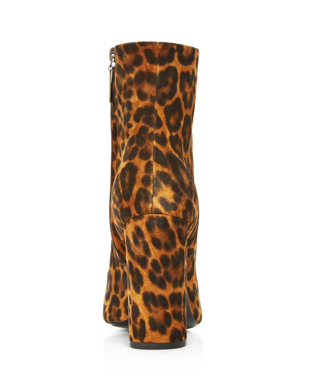 saint laurent leopard booties