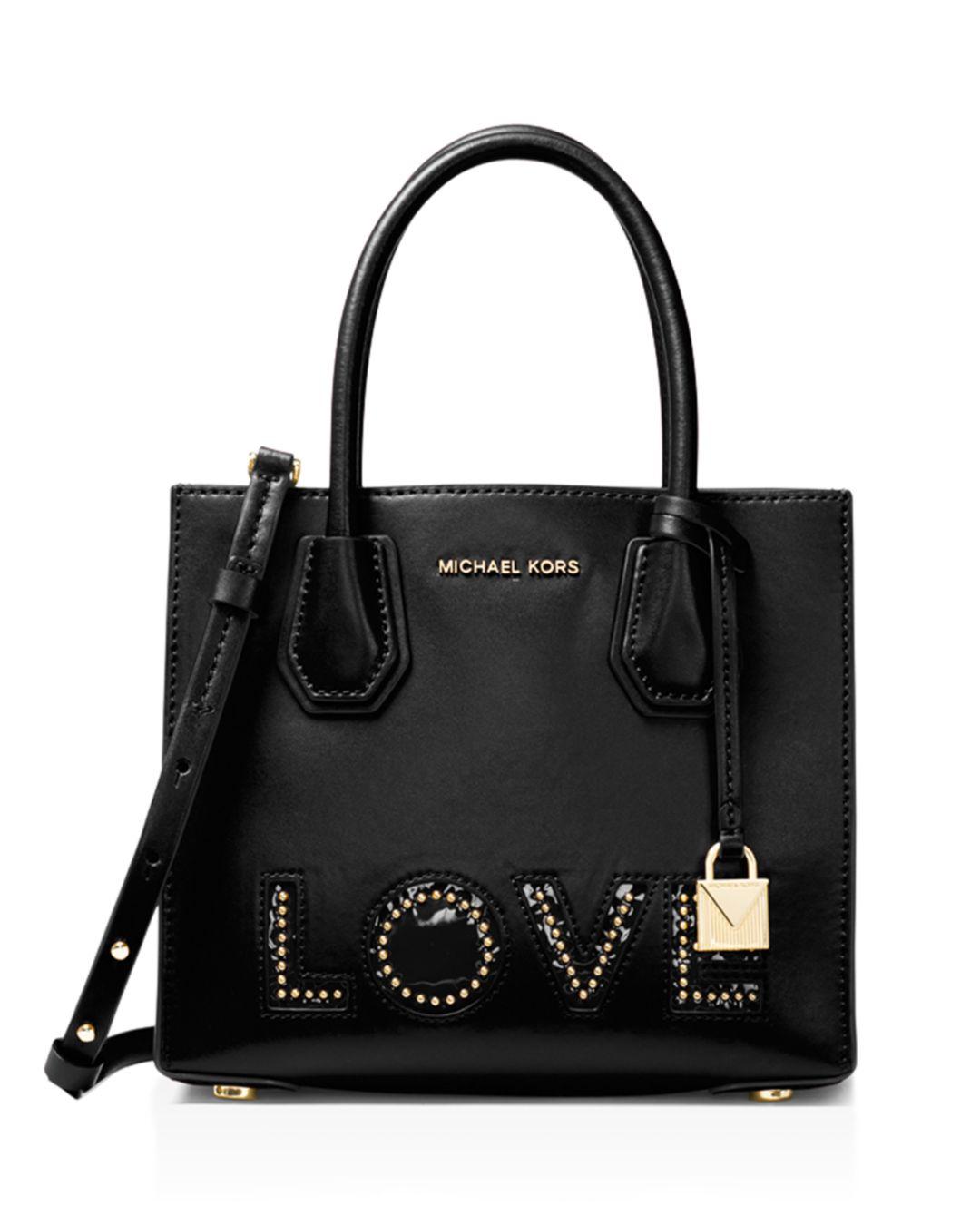 Michael Kors Mercer Medium Love Crossbody in Black | Lyst Canada