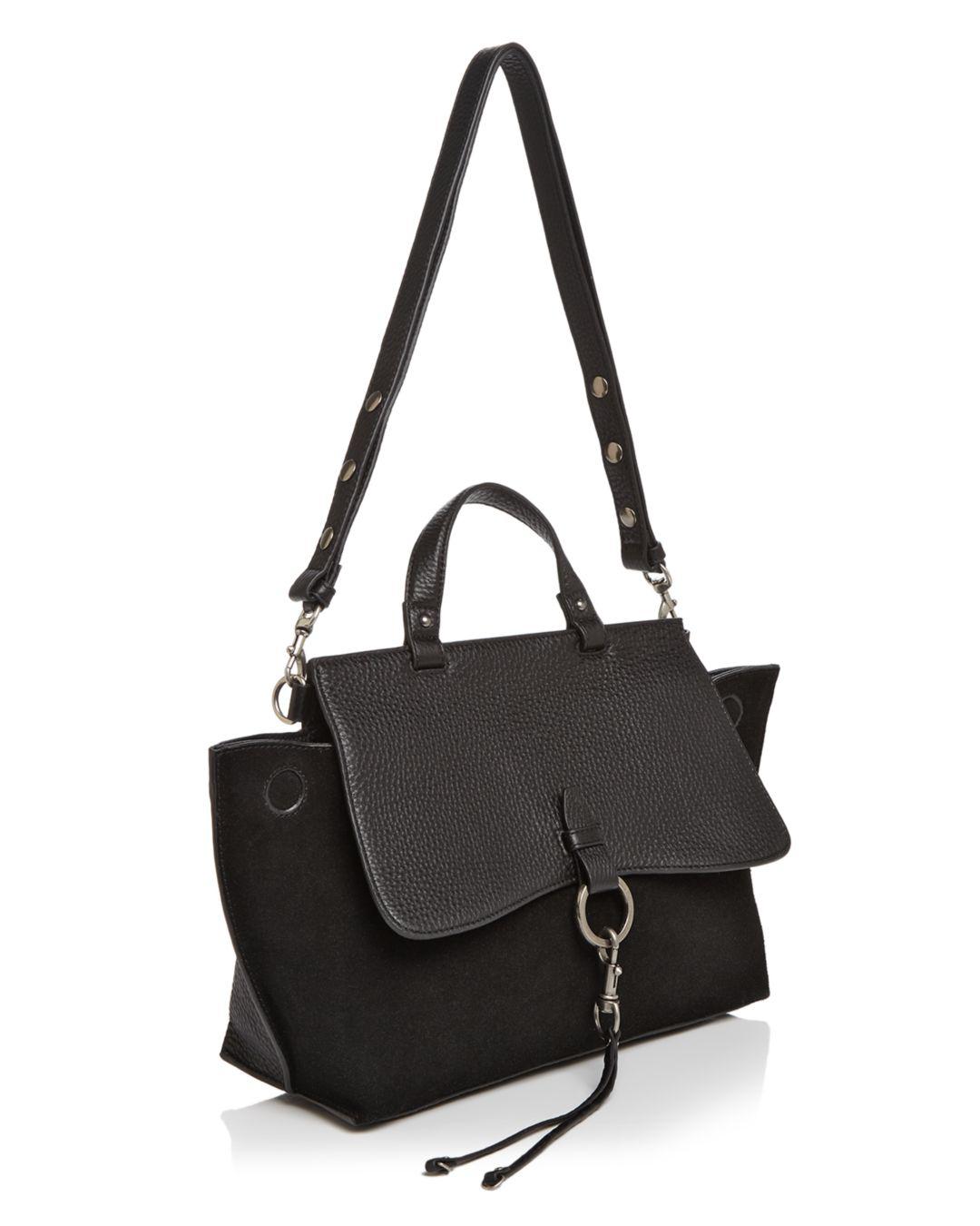rebecca minkoff medium keith suede & leather satchel