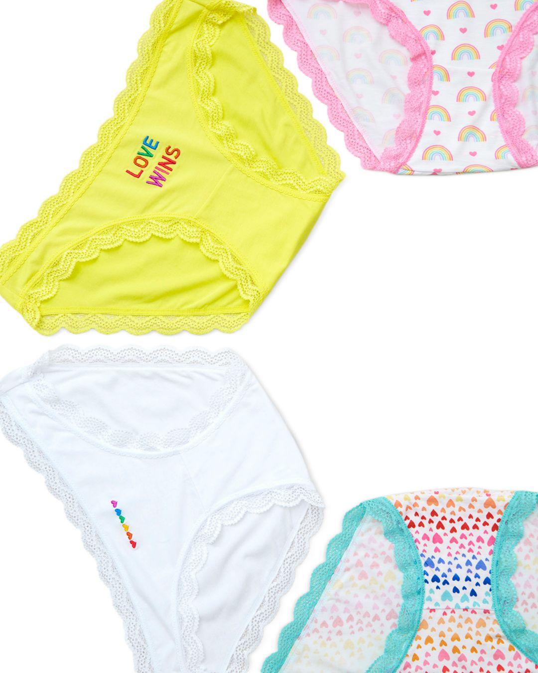 Stripe & Stare Rainbow Hearts Panty Box in Yellow Lyst