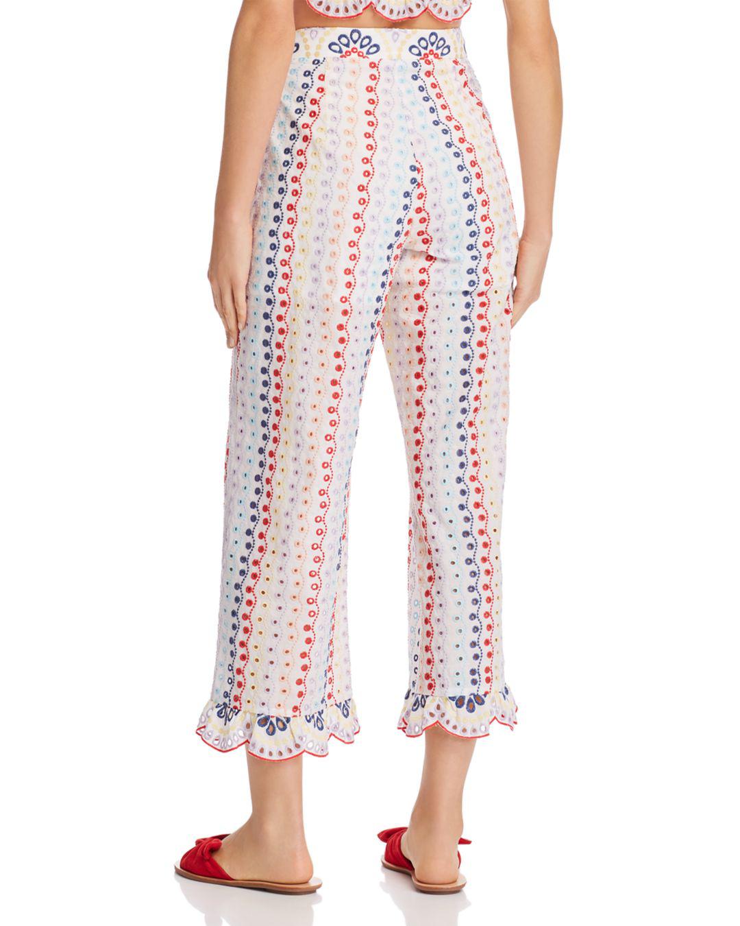 Red carter eyelet pants Clearance