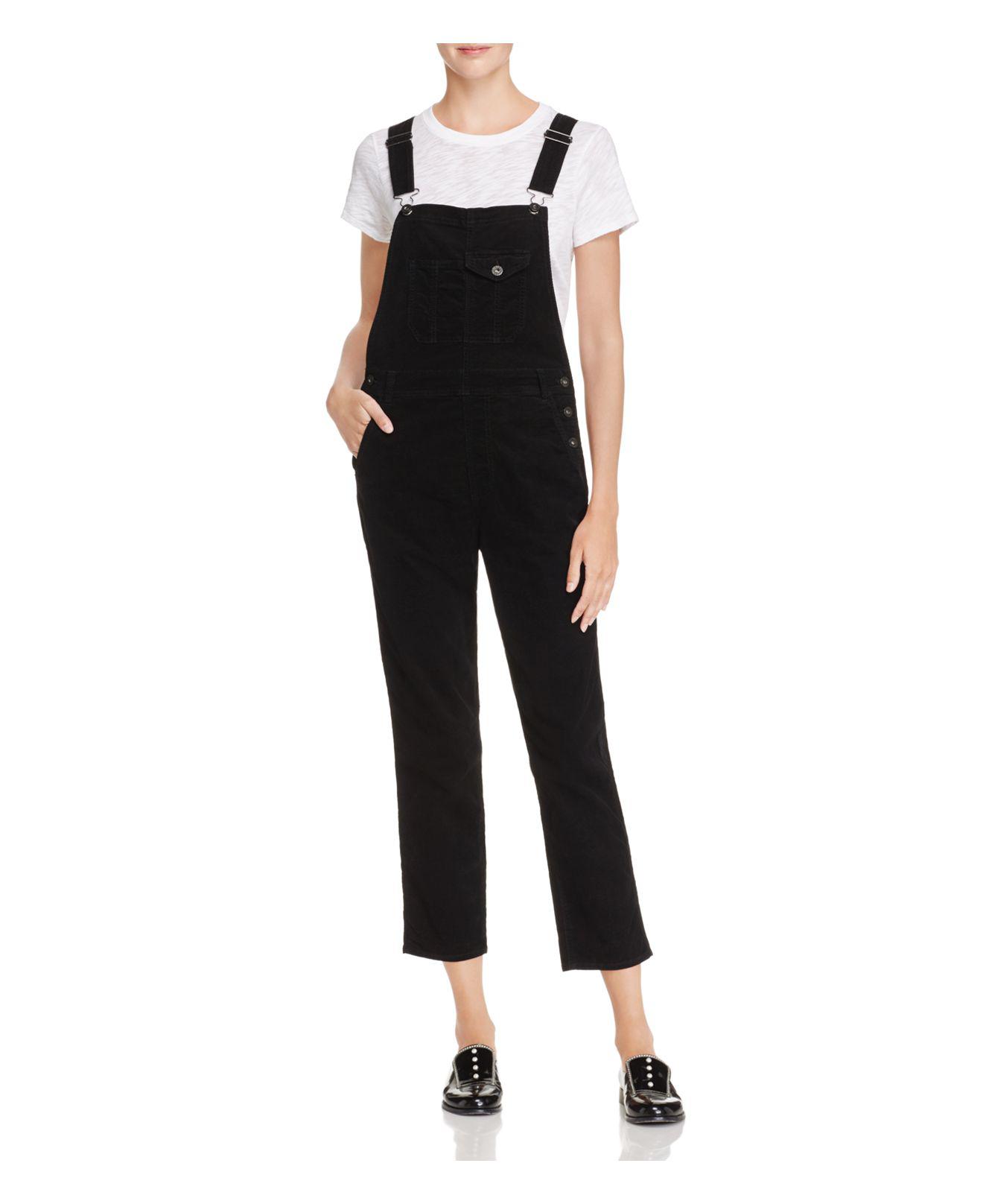 Black corduroy overalls Clearance