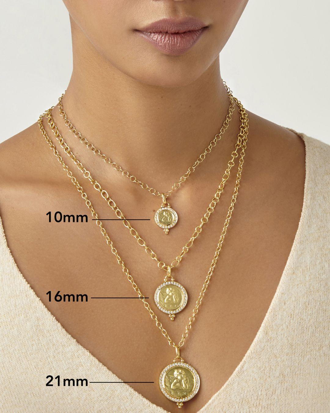 18k Gold 21mm Angel Pendant 
