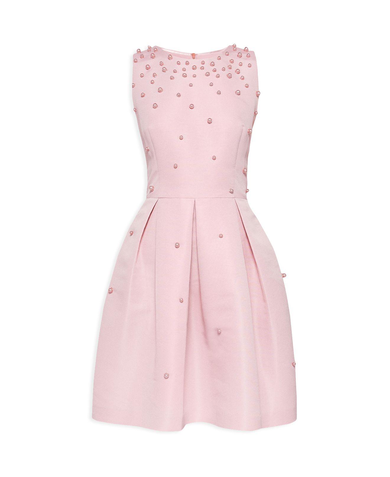 Ted Baker Milliea Embellished Skater Dress in Pink - Lyst