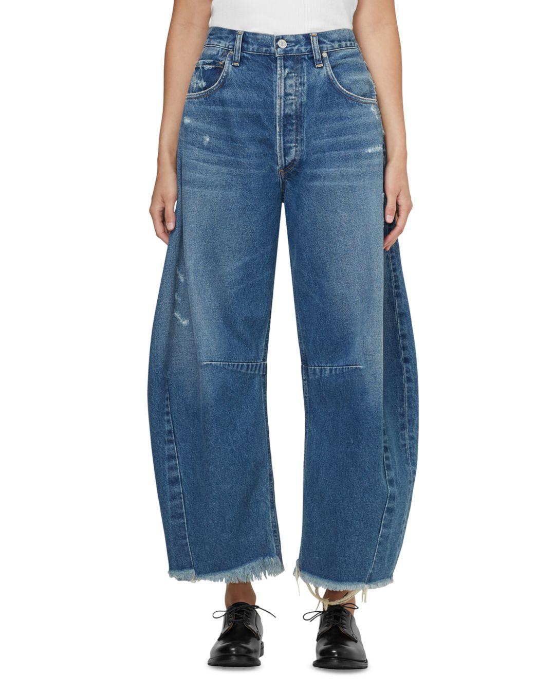 Citizens of Humanity High Rise Wide Leg Horseshoe Jeans In Magnolia in ...