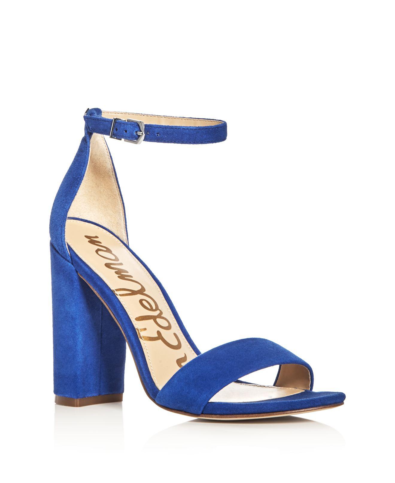 sam edelman blue block heels