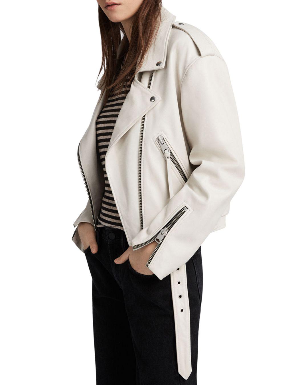 allsaints white leather jacket