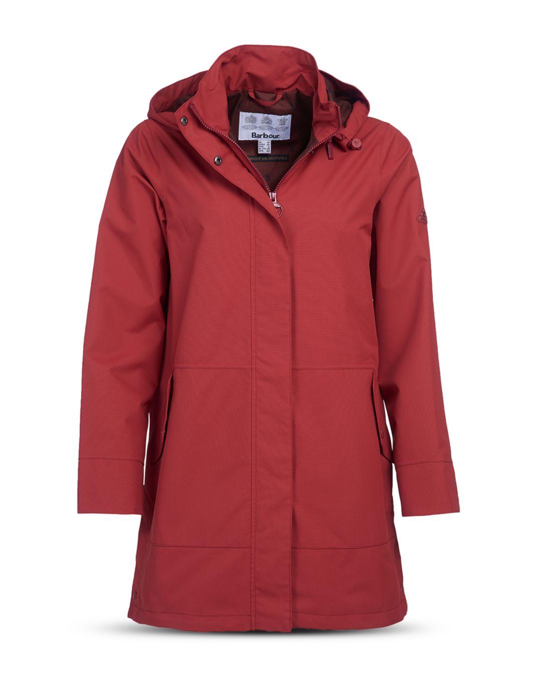 barbour red raincoat
