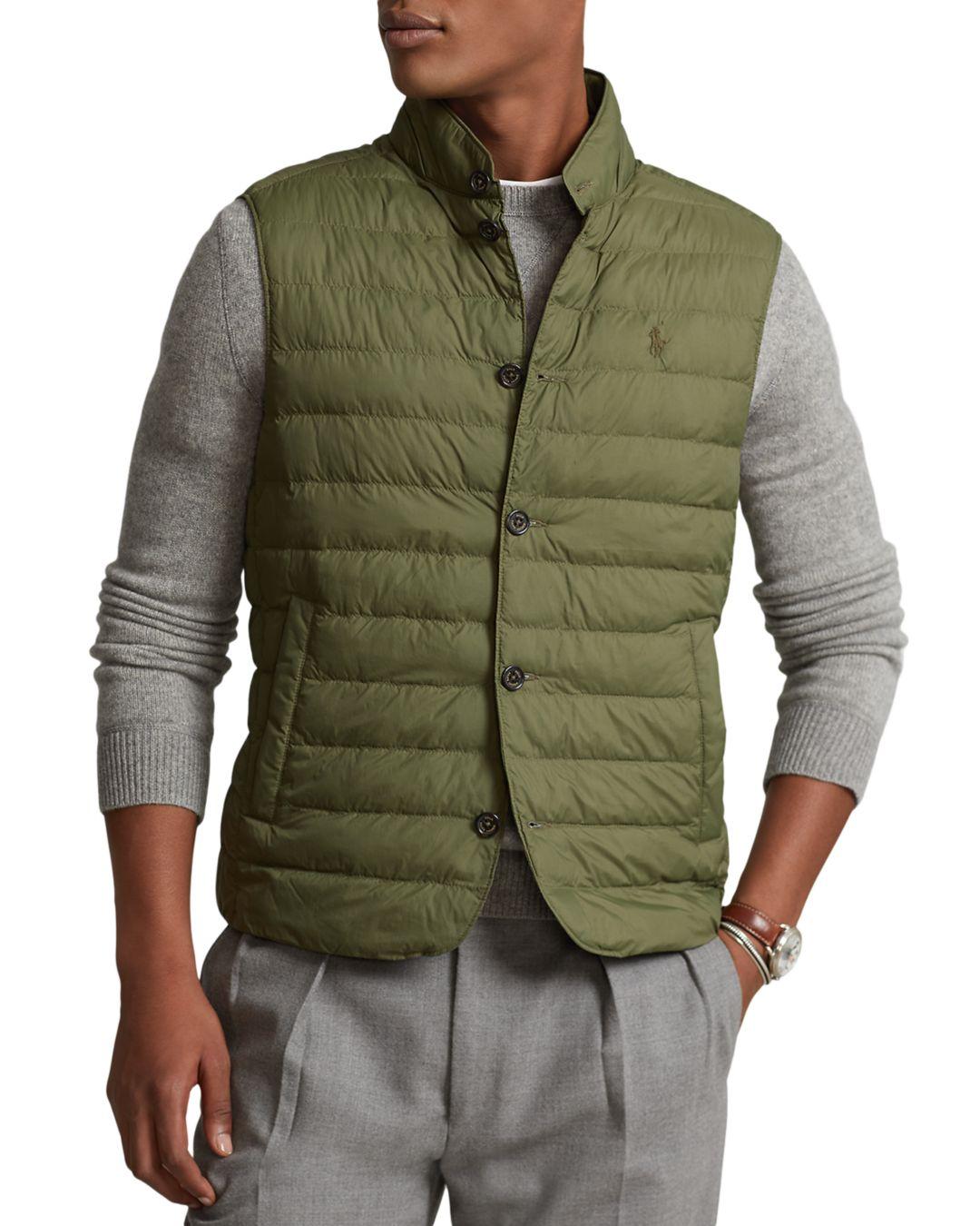 Polo Ralph Lauren Water Repellent Sport Coat Vest in Green for Men | Lyst