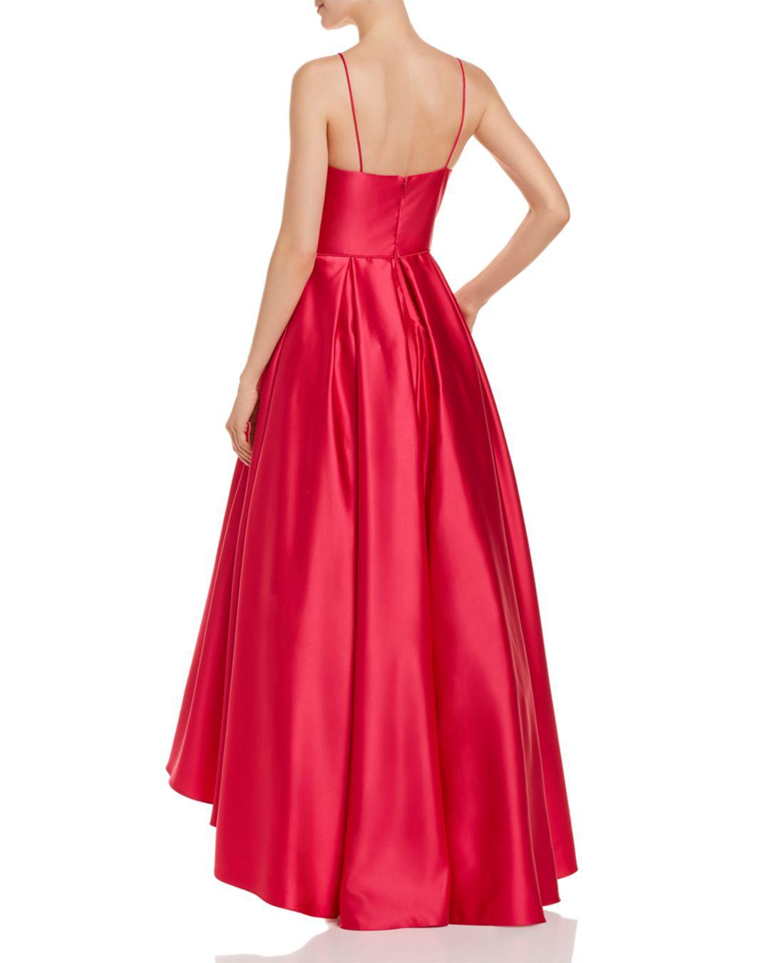 Betsy adam satin ball gown in cerise red lyst