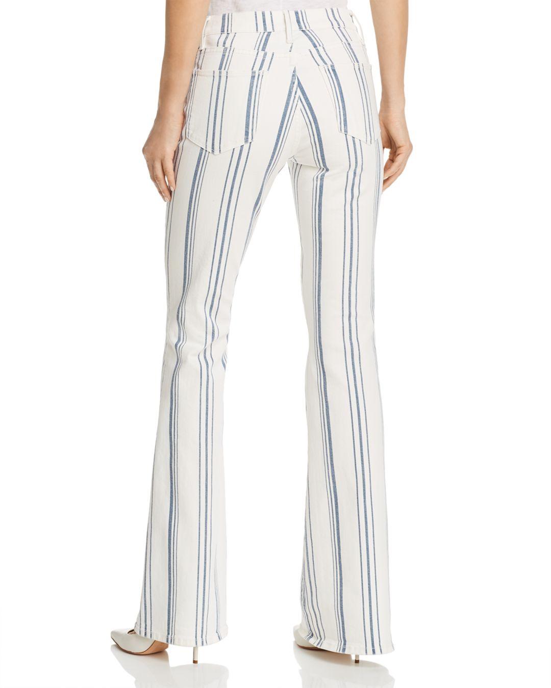 frame striped jeans