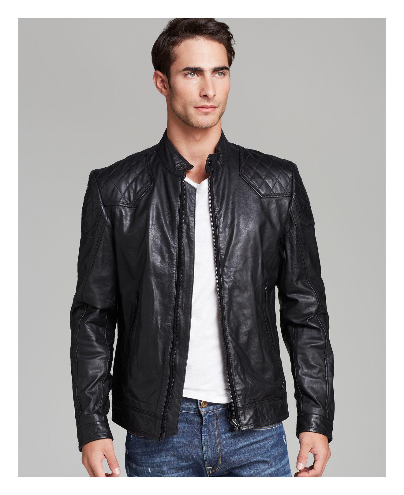 DIESEL Laleta Leather Jacket in Black for Men - Lyst