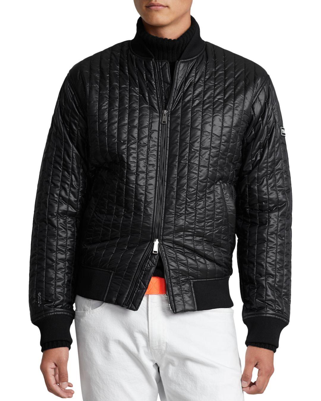 Polo Ralph Lauren Rlx Quilted Water Repellent Bomber Jacket in Black