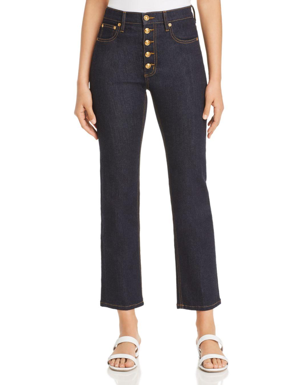 Tory Burch Button-fly Denim Pant in Blue | Lyst