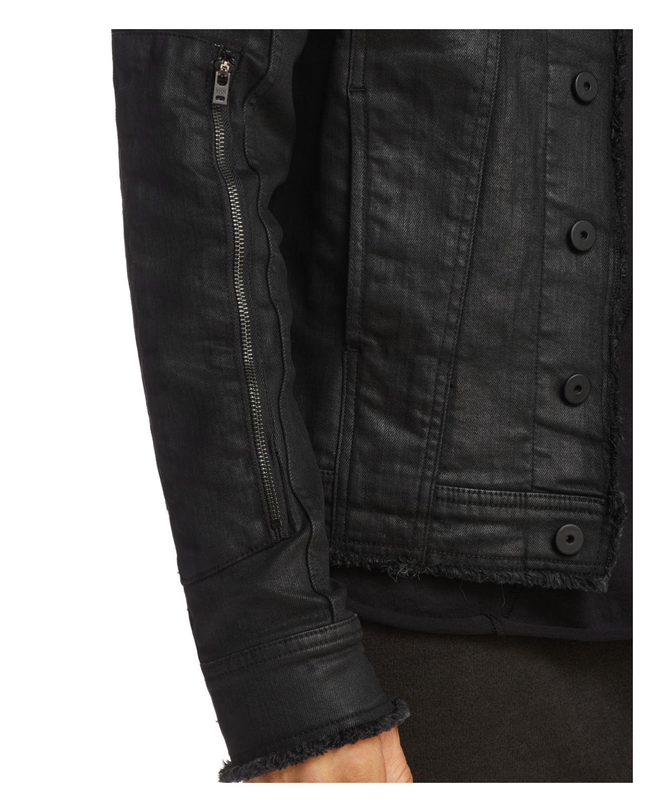 Thom Krom Frayed Waxed Denim Jacket in 