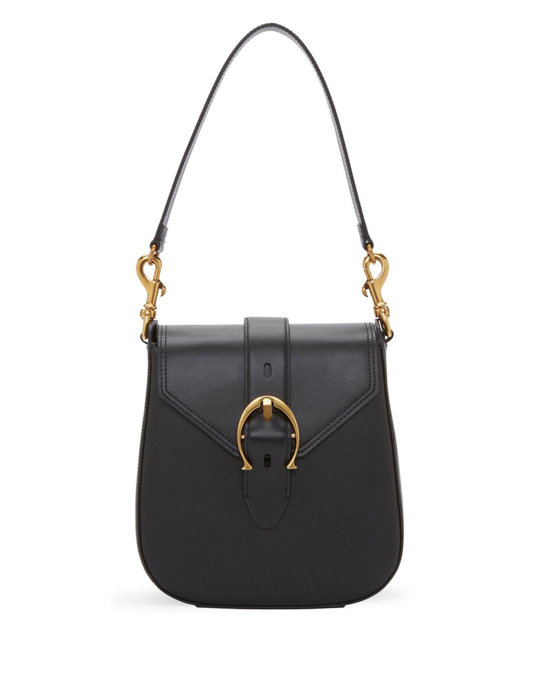 Etienne Aigner Mia Leather Shoulder Bag in Black | Lyst