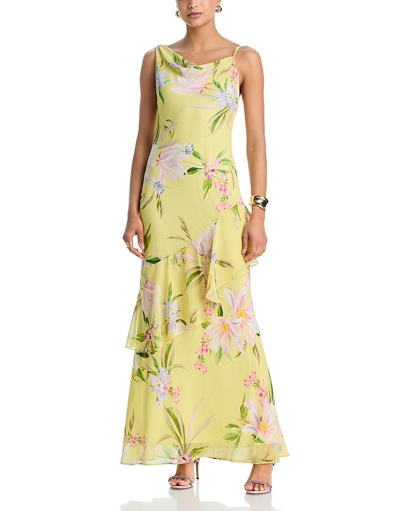 knee length dresses for ladies Aqua Paisley Satin Tiered Halter Neck Mini Dress main image 1