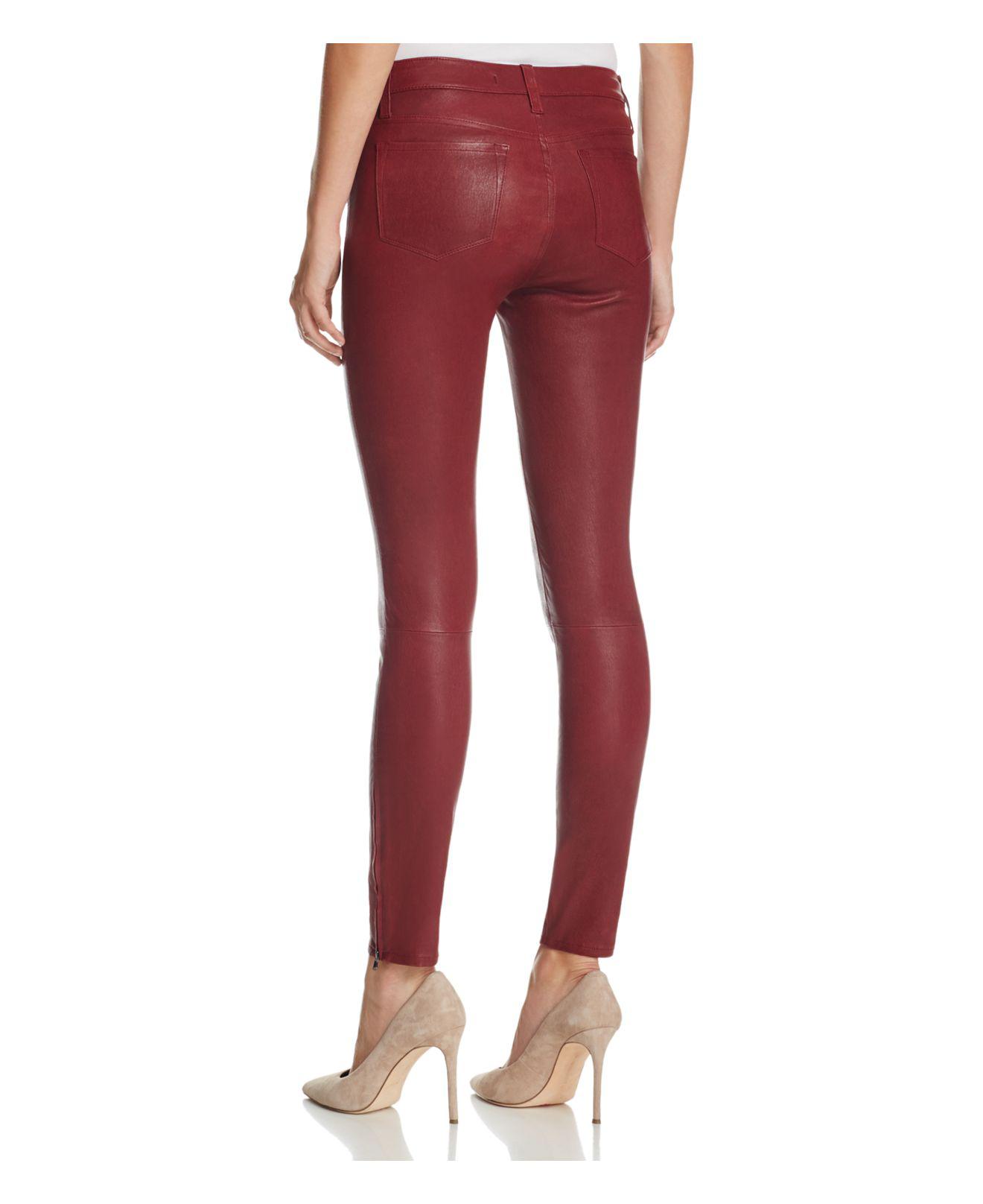 J Brand Mid Rise Skinny Leather Pants 