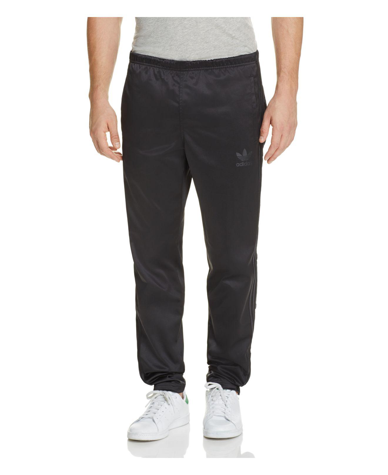 adidas Originals Synthetic Side Snap Track Pants in Black for Men - Lyst