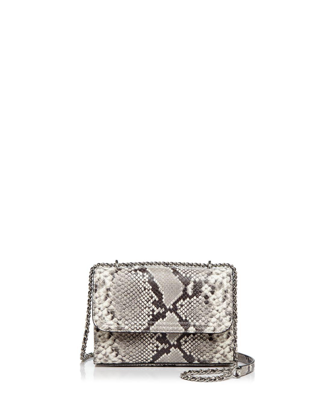 Tory Burch Fleming Snakeskin Embossed Leather Small Convertible Shoulder Bag  | Lyst