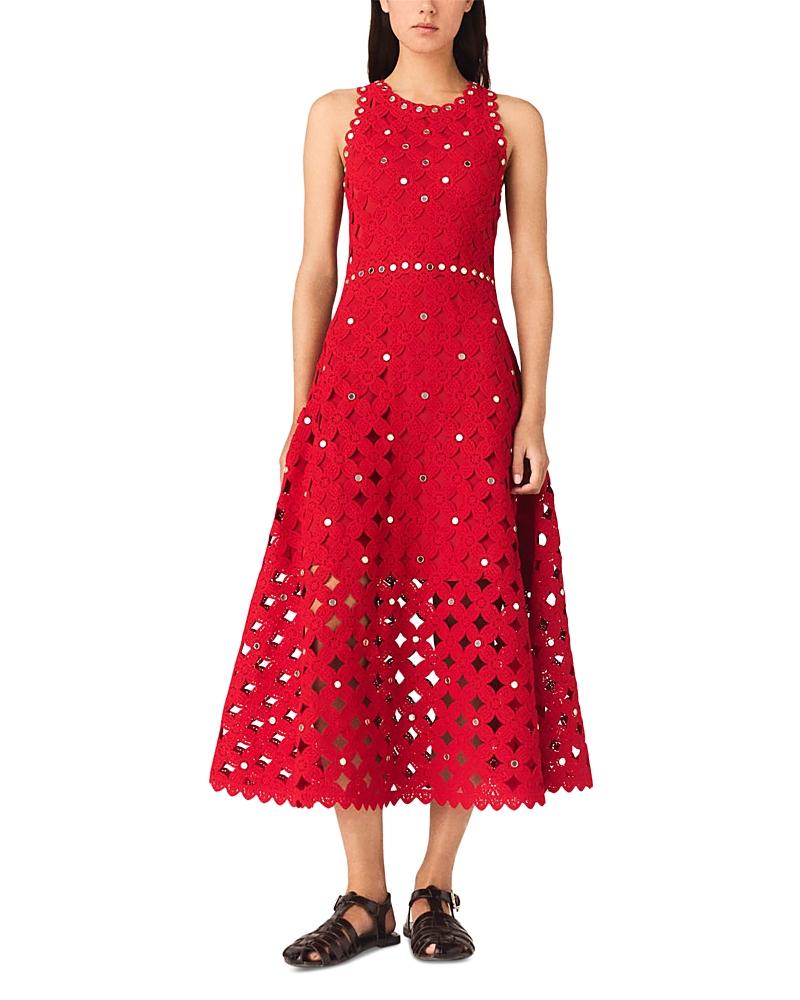 sachin and babi light blue dress Chain Print Pleated Dress by Maje main image 0