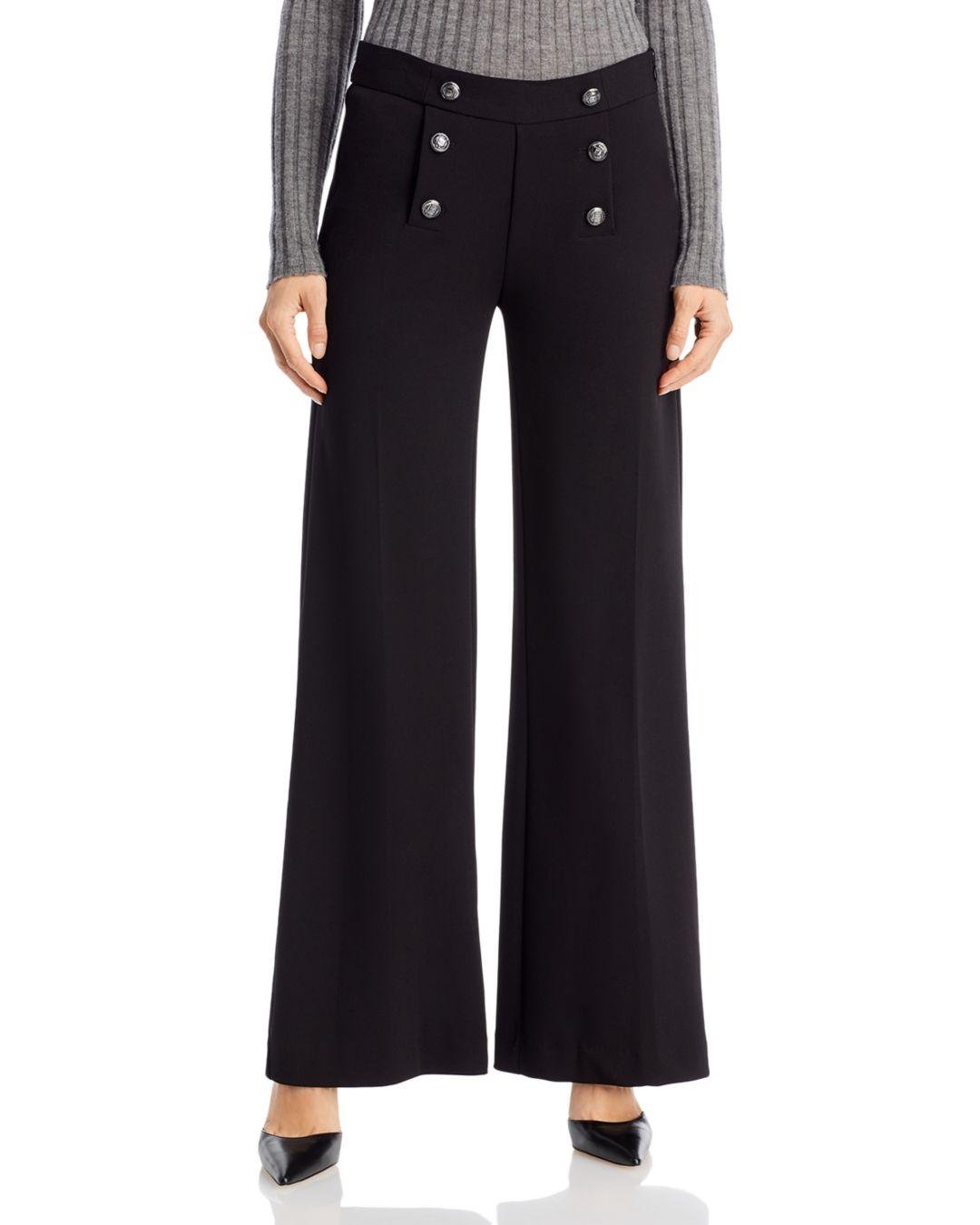 Karl Lagerfeld Wide Leg Sailor Pants in Black | Lyst