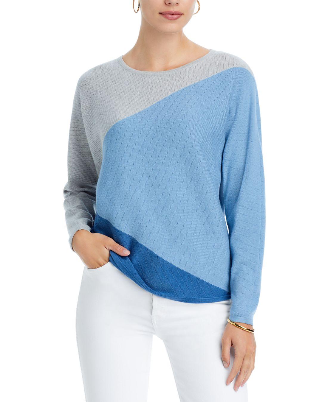 T Tahari Color Blocked Dolman Sleeve Sweater in Blue | Lyst