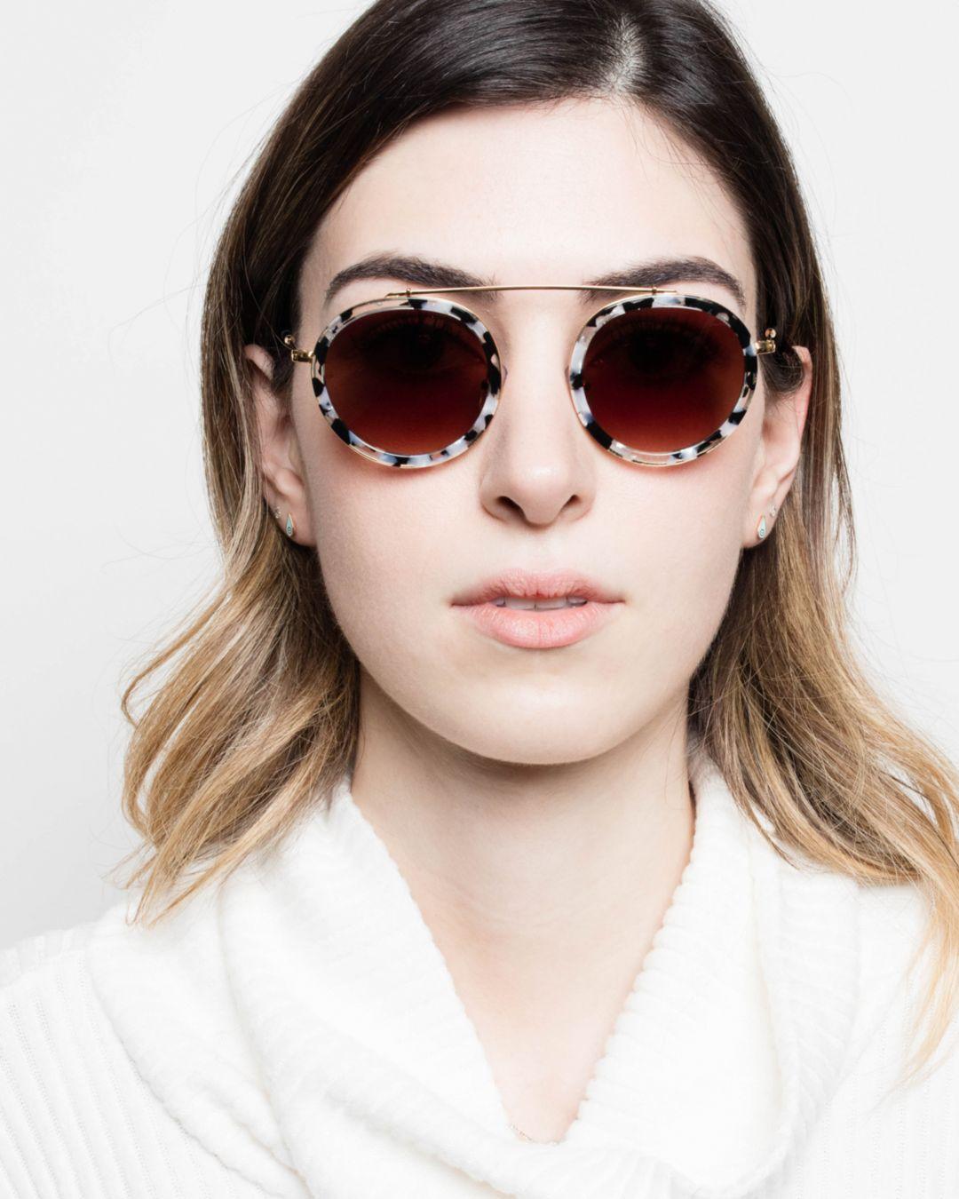 Krewe Unisex Conti 24k Round Sunglasses in Brown Lyst