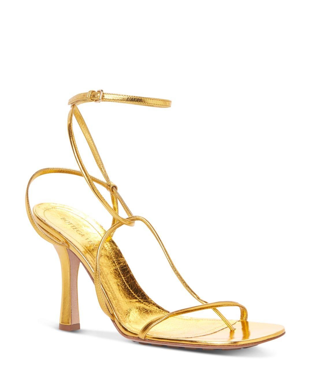 bottega veneta sandals gold