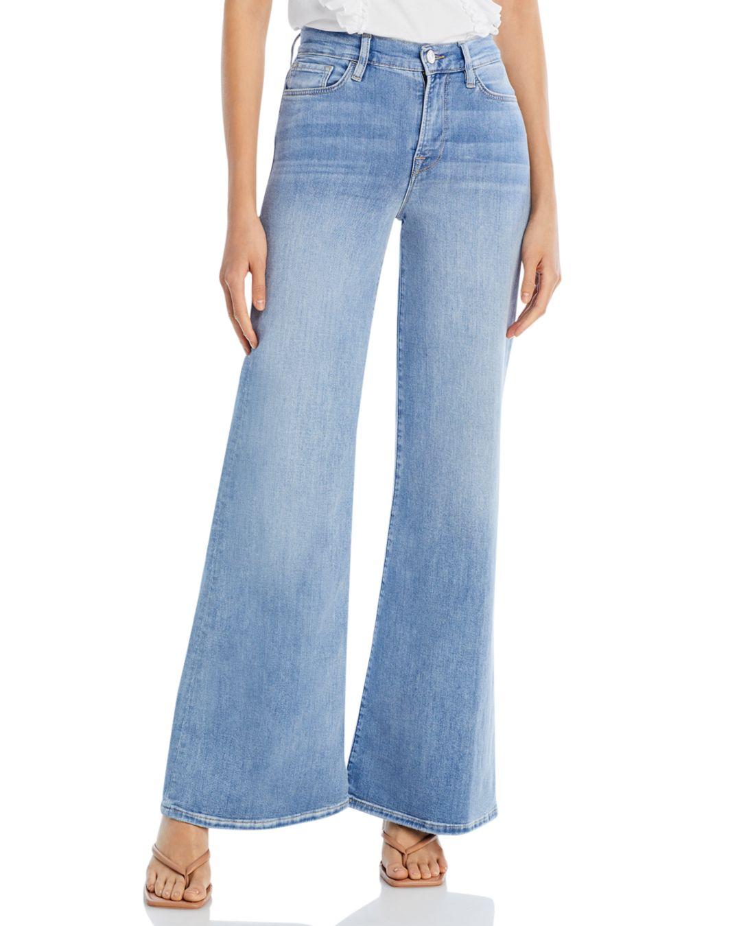 FRAME Le Palazzo High Rise Wide Leg Flare Jeans In Humphrey in Blue | Lyst