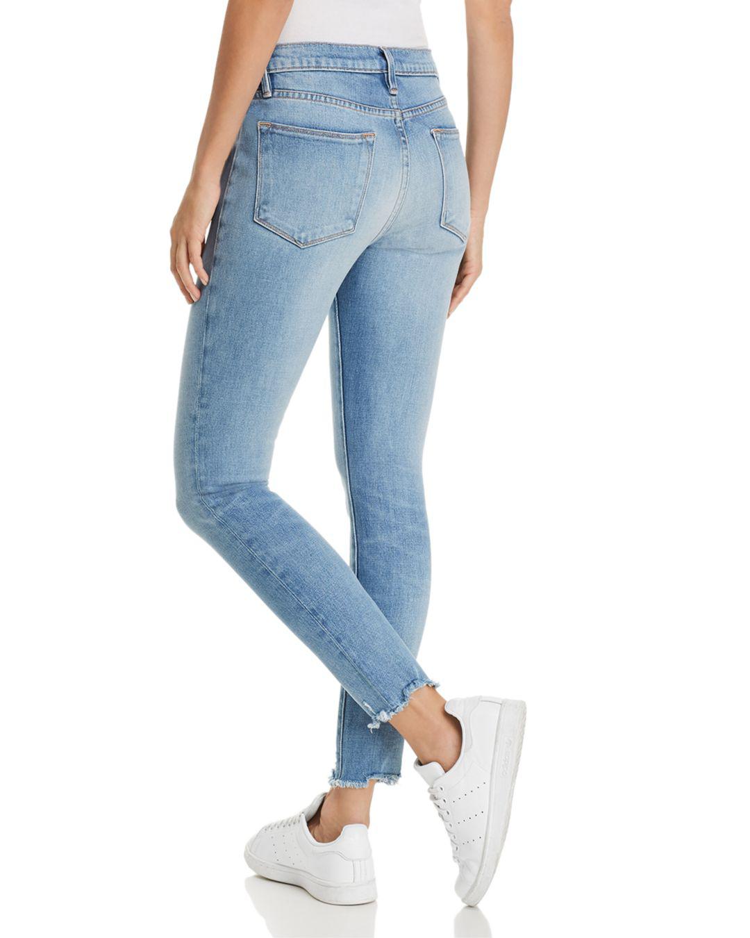 frame le high skinny raw edge jeans