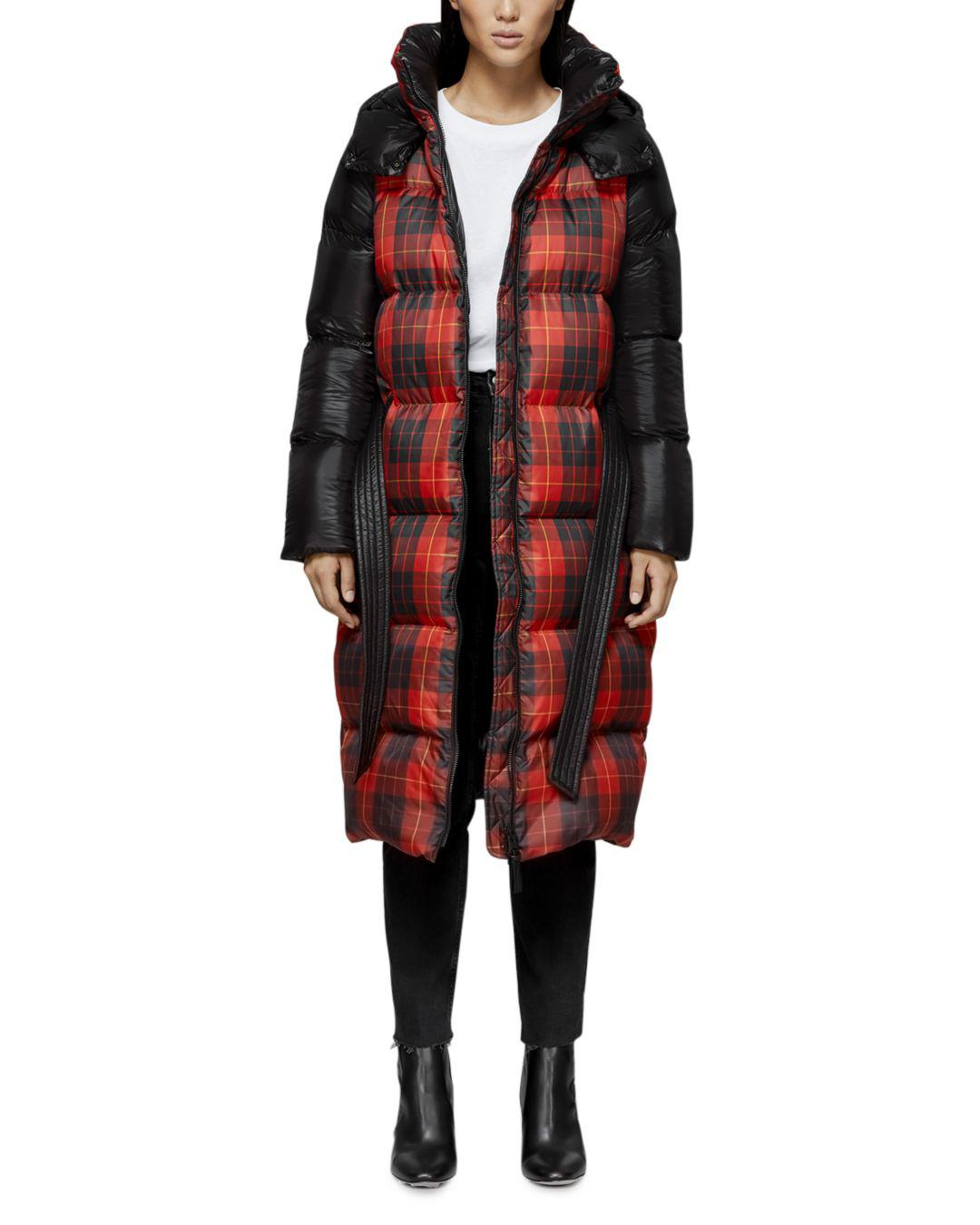 mackage plaid puffer