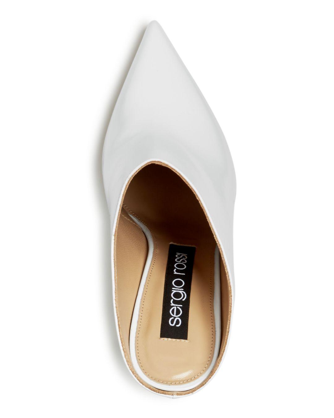 white pointed mule