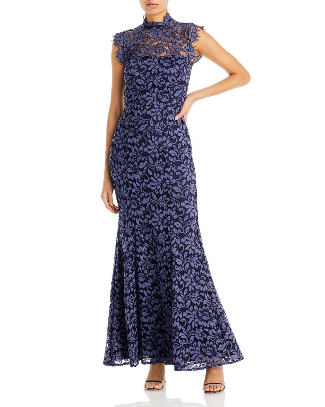 Eliza J Lace Cutout Back Gown in Blue | Lyst
