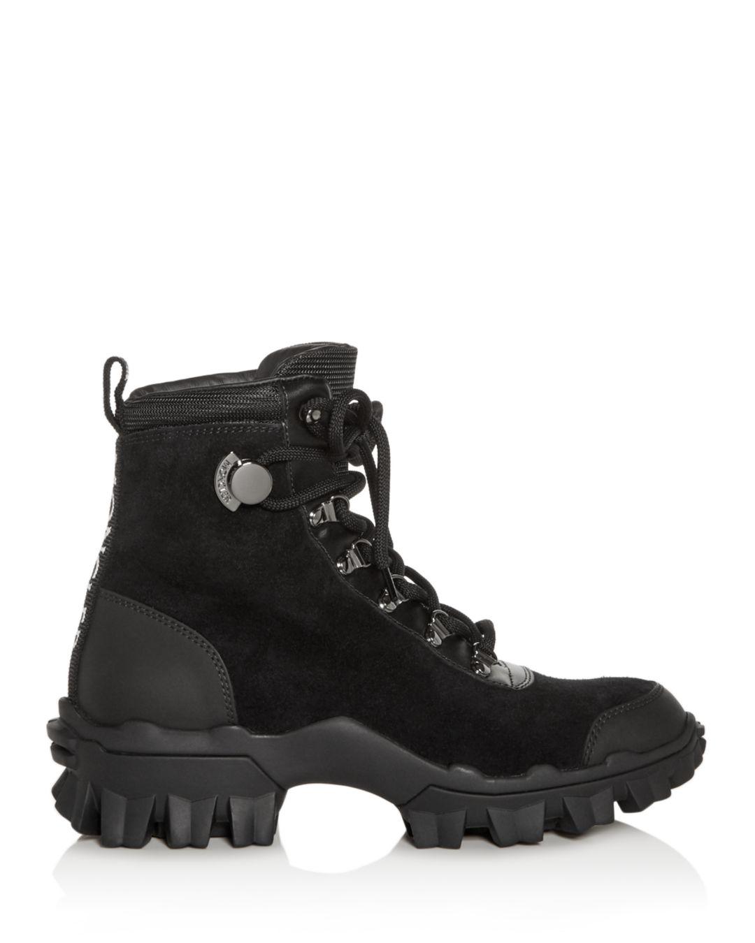 Moncler Leather Women's Helis Hiking Boots in Black - Lyst